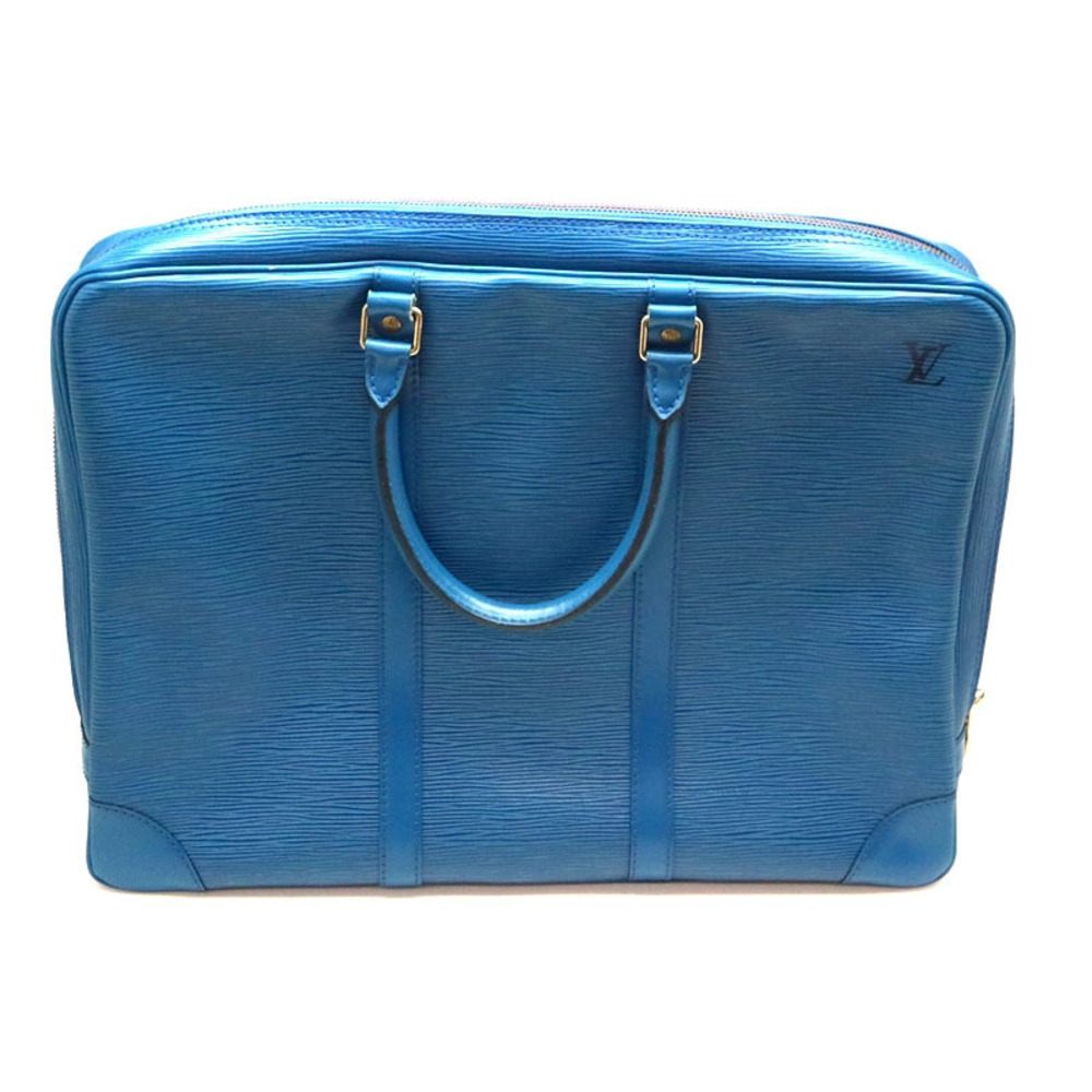 Louis Vuitton LV Blue Business Documents Bag Porte Voyage Epi Toledo